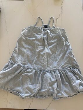 Gap Kids Light Wash Denim Ruffle Sundress